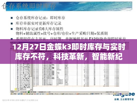 科技革新重塑库存管理体验，金蝶K3升级实现即时库存与实时库存无缝对接新纪元体验