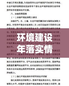 环境建设年落实情况说明：环境建设工作计划 