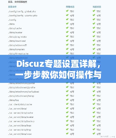 Discuz专题设置详解，一步步教你如何操作与设置专题指南
