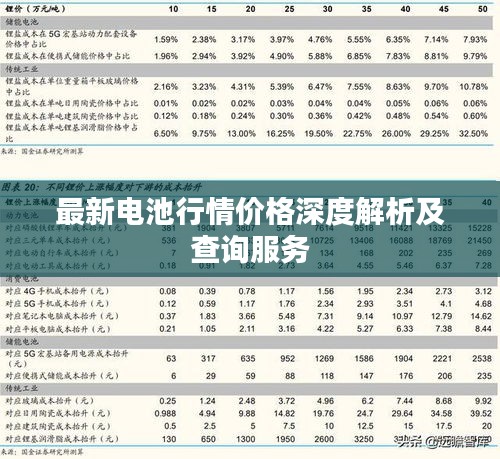 最新电池行情价格深度解析及查询服务