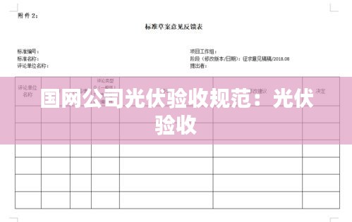 国网公司光伏验收规范：光伏 验收 