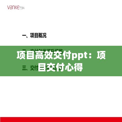 项目高效交付ppt：项目交付心得 