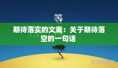 期待落实的文案：关于期待落空的一句话 