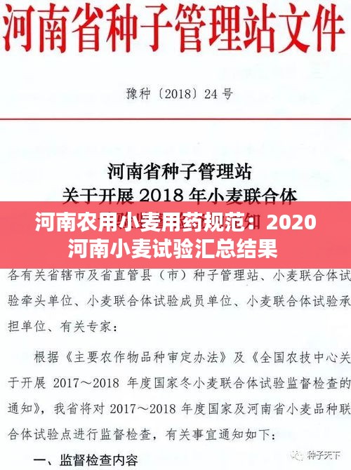 河南农用小麦用药规范：2020河南小麦试验汇总结果 