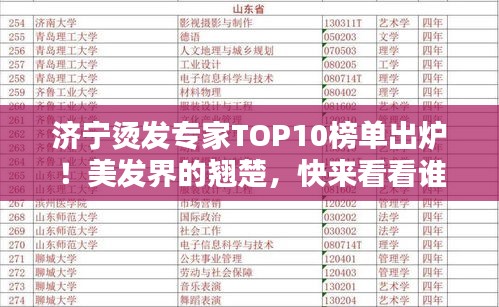 济宁烫发专家TOP10榜单出炉！美发界的翘楚，快来看看谁上榜了！