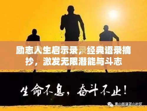 励志人生启示录，经典语录摘抄，激发无限潜能与斗志