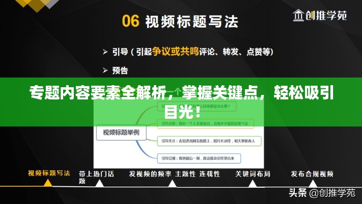 专题内容要素全解析，掌握关键点，轻松吸引目光！