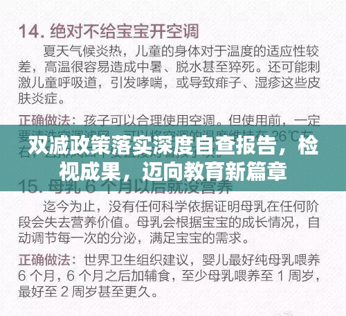 双减政策落实深度自查报告，检视成果，迈向教育新篇章